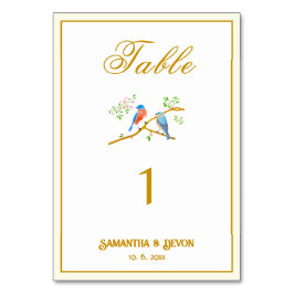 Blauwe Vogels Bruiloft Kaart