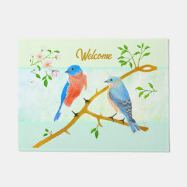 Blauwe vogels deurmat