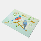 Blauwe vogels deurmat (Schuin)
