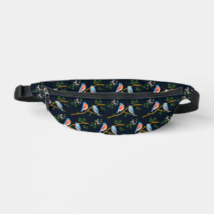 Blauwe vogels Donkerblauw heuptasje
