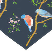 Blauwe Vogels Donkerblauwe Tafelloper (Hoek)