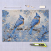 Blauwe Vogels en Bloesem Decoupage Tissuepapier (Craft)