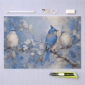 Blauwe Vogels en Bloesems Decoupage Tissuepapier (Craft)