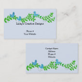 Blauwe vogels en groene wijn visitekaartje (Voorkant / Achterkant)