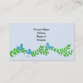 Blauwe vogels en groene wijn visitekaartje (Achterkant)