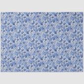 Blauwe vogels en harten geïllustreerde decoupage tissuepapier (Voorkant)