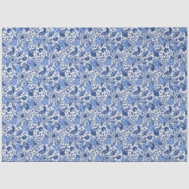 Blauwe vogels en harten geïllustreerde decoupage tissuepapier