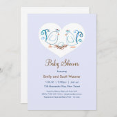 Blauwe vogels en nestbabyschoeisel kaart (Voorkant / Achterkant)