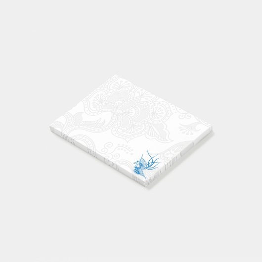 Blauwe vogels en noten post-it® notes (Schuin)