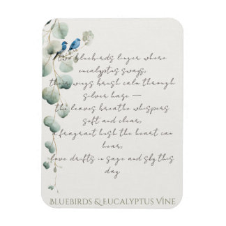 Blauwe vogels & Eucalyptus Wingerd Magneet
