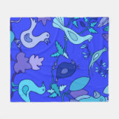 Blauwe vogels fleece deken (Voorkant (Horizontaal))