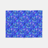 Blauwe vogels fleece deken (Voorkant (Horizontaal))