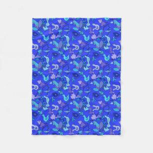 Blauwe vogels fleece deken