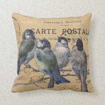 blauwe vogels , frans briefkaart , shabby - grieke