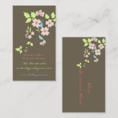 Blauwe vogels + geometische ringen DIY kleur achte Visitekaartje (Voorkant / Achterkant)