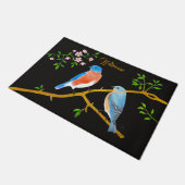 Blauwe vogels Grote deurmat (Schuin)
