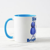 Blauwe vogels, heldere ochtenden mok (Links)