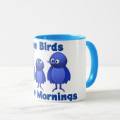 Blauwe vogels, heldere ochtenden mok (Voorkant rechts)