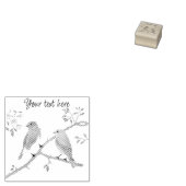 Blauwe vogels Houten Stempel (Gestempeld)