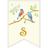 Blauwe Vogels Huwelijksfeest Vlaggen Vlaggetjes (Tweede vlag)