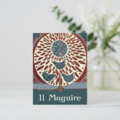 Blauwe Vogels in Boom Abstract 11 Maguire Briefkaart (Staand voorkant)