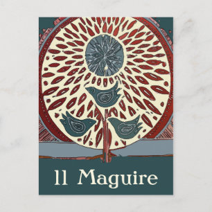 Blauwe vogels in de Abstracte boom 11 Maguire Briefkaart