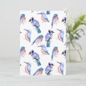 blauwe vogels in een analoge kleurregeling kaart (Staand voorkant)