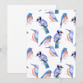 blauwe vogels in een analoge kleurregeling kaart (Voorkant / Achterkant)