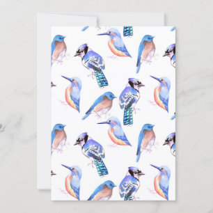 blauwe vogels in een analoge kleurregeling kaart