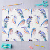 blauwe vogels in een analoge kleurregeling tissuepapier (Craft)