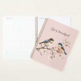 Blauwe Vogels Kersenbloesem Planner