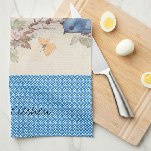 Blauwe Vogels Keuken Handdoek (Quarter Fold)