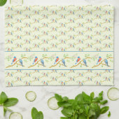 Blauwe Vogels Koppelen Theedoek (Gevouwen)