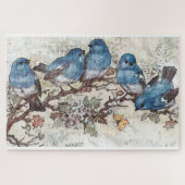 Blauwe vogels legpuzzel (Horizontaal)