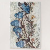 Blauwe vogels legpuzzel (Verticaal)