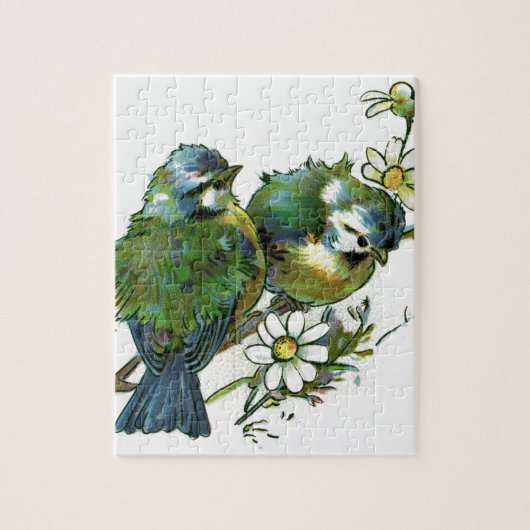  blauwe vogels legpuzzel (Verticaal)