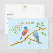 Blauwe vogels Lichtblauw Briefkaart (Voorkant / Achterkant)