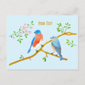 Blauwe vogels Lichtblauw Briefkaart (Voorkant)