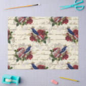 blauwe vogels met kronen en ontkoppeling van Roze Tissuepapier (Craft)