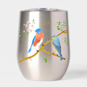 Blauwe vogels met monogram (Voorkant)