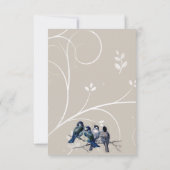 Blauwe vogels op een bijkantoor bedankkaart (Achterkant)