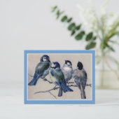 Blauwe vogels op een bijkantoor briefkaart (Staand voorkant)