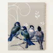 Blauwe vogels op een bijkantoor planner (Achterkant)