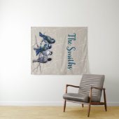 Blauwe vogels op een bijkantoor wandkleed (In Situ (horizontaal))