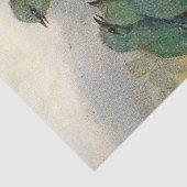  blauwe vogels op een Branch Greenery Tissuepapier (Detail)