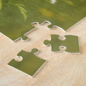 Blauwe vogels op een hekpaal legpuzzel (Zijkant)