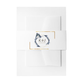 Blauwe vogels op een lijst met goudbloem I Uitnodigingen Wikkel