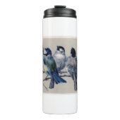 Blauwe vogels op een tak - Hector Giacomelli Thermosbeker (Voorkant)