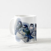  blauwe vogels op een tak koffiemok (Voorkant links)