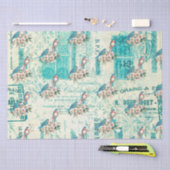 blauwe vogels op het Franse ephemera Tissuepapier (Craft)